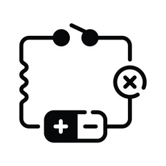 A customizable glyph style icon showing electrical circuit