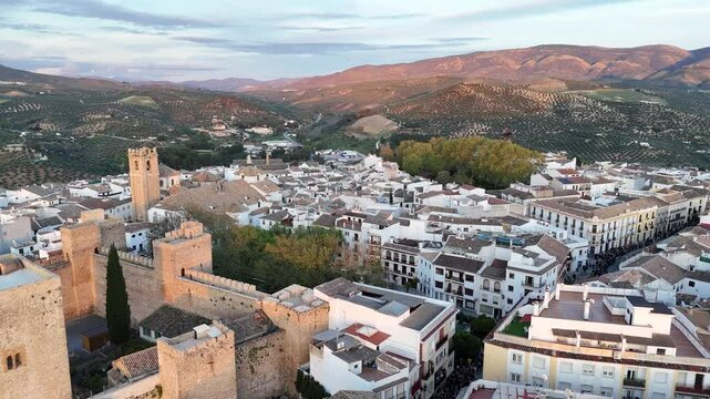 Priego de C&oacute;rdoba. Pueblo de Andaluc&iacute;a. Vista de Drone