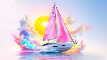 Pink Yacht Dream Clouds