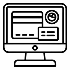 Online Payment black outline icon without background