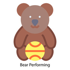 Bear Performing icon vector illustration