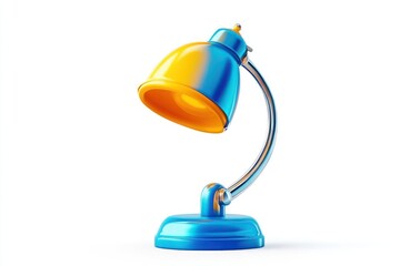Colorful Desk Lamp with Modern Design for Home and Office Use Featuring a Blue Base and Yellow