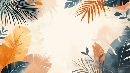 Botanical Bliss: Watercolor Tropical Foliage for Modern Creative Backgrounds