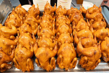 angle view braised pigeons at horizontal composition