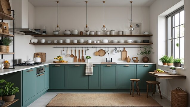 A minimalist kitchen with just the essentials beautifully arranged