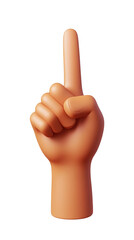 3D Illustration Of Human Hand Pointing Up Gesture Isolated On Black Background