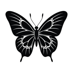 Butterfly Silhouette Vector Graphic - Black Insect Clipart Design