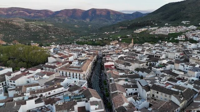 Semana Santa en Priego de C&oacute;rdoba. Pasos en vista de drone.