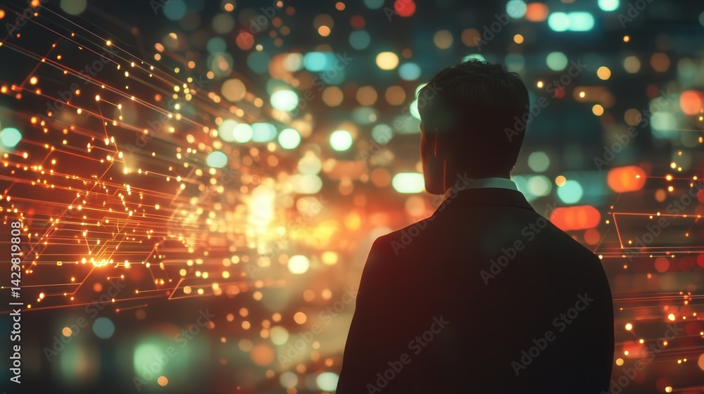 Aufkleber the glowing lines of a futuristic circuit board come to life, creating an immersive environment that