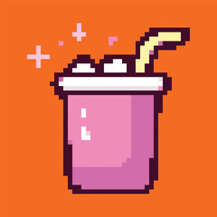 Pixel art icons for birthday celebration, fun and festive