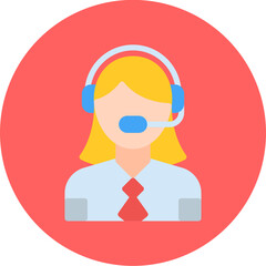 Call Center Agent icon vector illustration