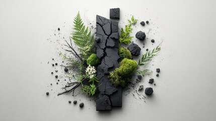 striking composition of cracked earth and vibrant greenery symbolizes urgent need for climate policy reform