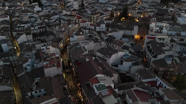 Semana Santa en Priego de C&oacute;rdoba. Pasos en vista de drone.