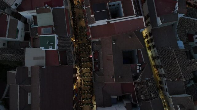 Semana Santa en Priego de C&oacute;rdoba. Pasos en vista de drone.