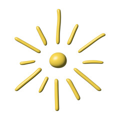 3d abstract sun symbol Summer clipart Single element for design