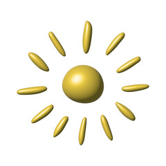 3d abstract sun symbol Summer clipart Single element for design