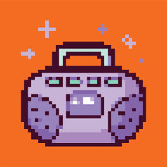 Pixel art icons for birthday celebration, fun and festive