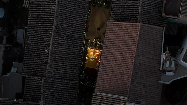 Semana Santa en Priego de C&oacute;rdoba. Pasos en vista de drone.
