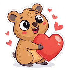 Funny Quokka Selfie Illustration &ndash; Cute Marsupial with Phone