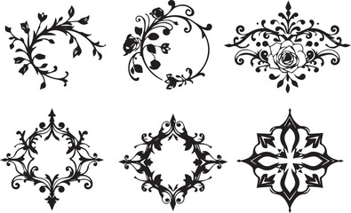 A set of elements, symbols, ornaments, mandalas. Hand drawn vector illustration