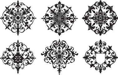 Obraz premium A set of elements, symbols, ornaments, mandalas. Hand drawn vector illustration