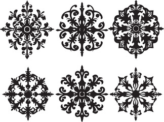 Obraz premium A set of elements, symbols, ornaments, mandalas. Hand drawn vector illustration
