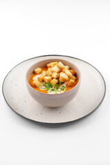 Hot and delicious soup with spices