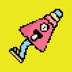 Pixel Art Oni Ghost Icon, Japanese Demon Design