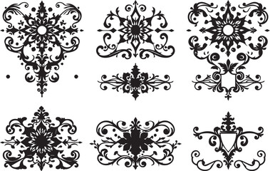 A set of elements, symbols, ornaments, mandalas. Hand drawn vector illustration