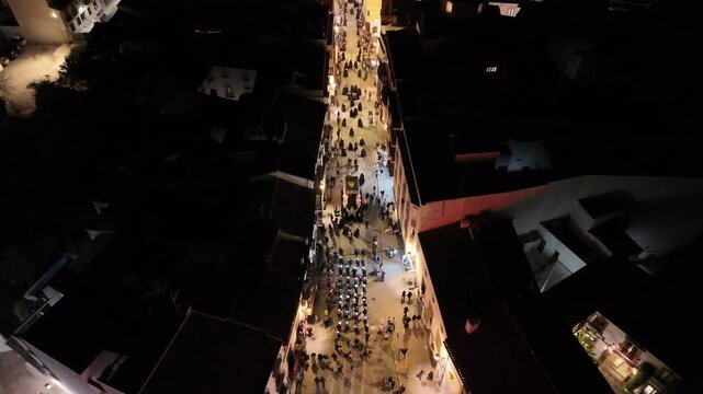 Semana Santa en Priego de C&oacute;rdoba. Pasos en vista de drone.