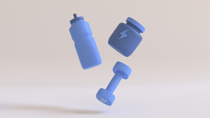 3D Render Illustration Workout Tools in Motion