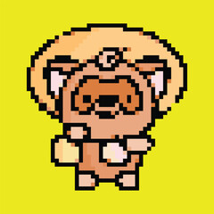 Pixel Art Oni Ghost Icon, Japanese Demon Design