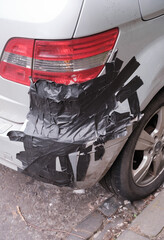 Crashed Car Fixed WIth Duct Tape