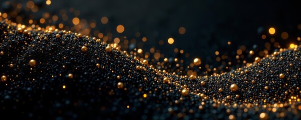 Elegant black and gold glitter abstract background for congratulatory messages, party, festive, abstract