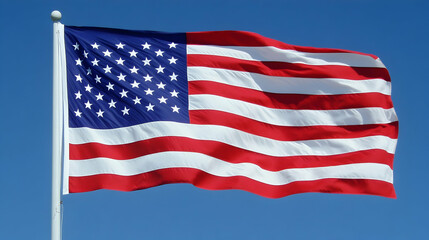 Obraz premium Waving American Flag in Sunlight