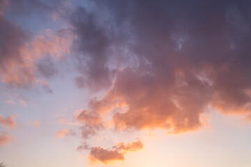 Obraz premium Colorful Dramatic Sunset Sky Background with Copy Space Area.
