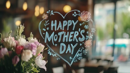 Warm Mother's Day Greeting, Creative Card Design, Pink Blurred Background, Gratitude for Maternal and Family Love.