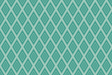 Illustration of green diamond shape pattern. Fabric seamless pattern.