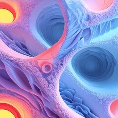 Soft Abstract Texture Background with Flowing Pastel Waves. Vibrant 3D Abstract Dreamscapes Background. Colorfull 3D Background.