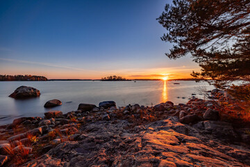 sunset over the sea