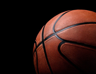 basketball on black background