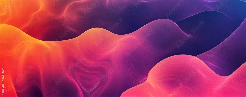 Poster abstract colorful fluid painting background with wavy lines
