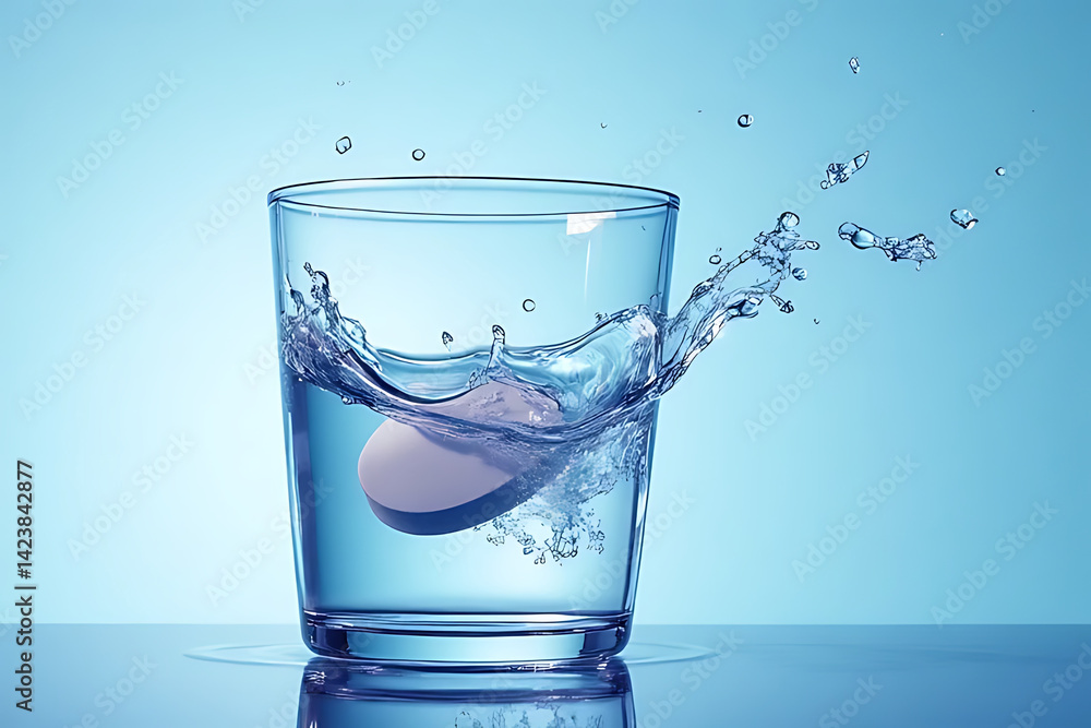 Aufkleber splashing water action with soap in a glass studio setting clean and refreshing concept