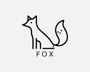 Line art fox logo