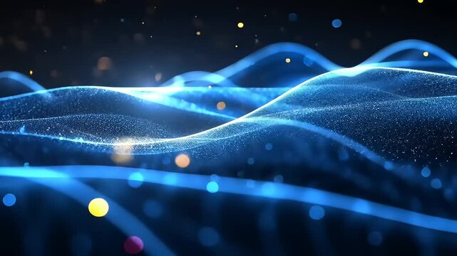 Abstract digital wave pattern with glowing particles (3)