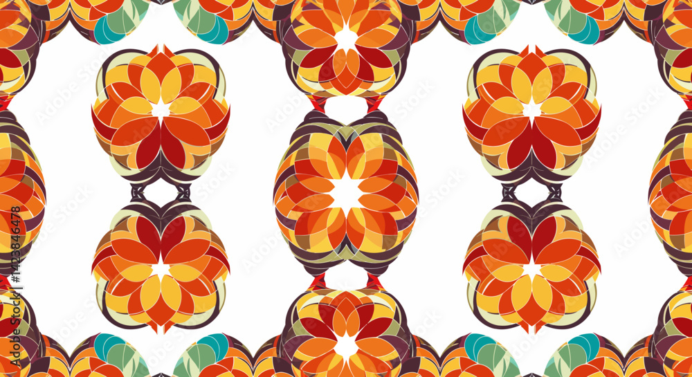 Aufkleber intricate abstract floral pattern with a repeating design in warm hues