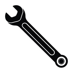 Isolated Socket Ratchet Wrench on White Background