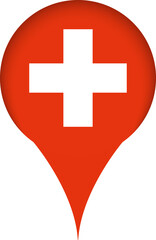 Obraz premium Switzerland Flag Marker Icon