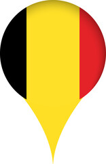 Fototapeta premium Belgium Flag Marker Icon