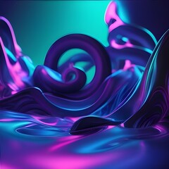 Soft Abstract Texture Background with Flowing Pastel Waves. Vibrant 3D Abstract Dreamscapes Background. Colorfull 3D Background.